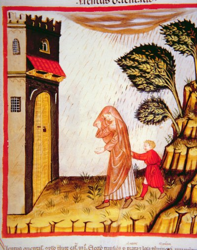 The East Wind, from Tacuinum Sanitatis by Italian School
